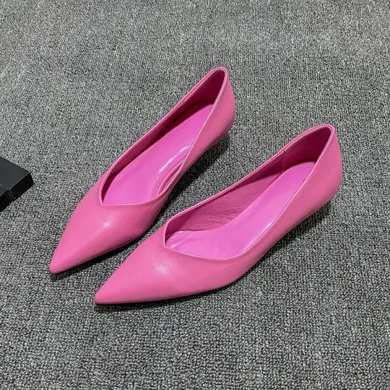 Modest / Simple Candy Pink Office OL Pumps 2020 3 cm Stiletto Heels Low ...