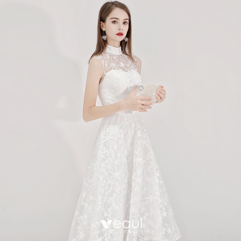 white graduation dress long