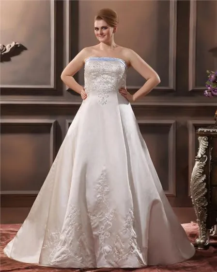 plus size satin wedding gown