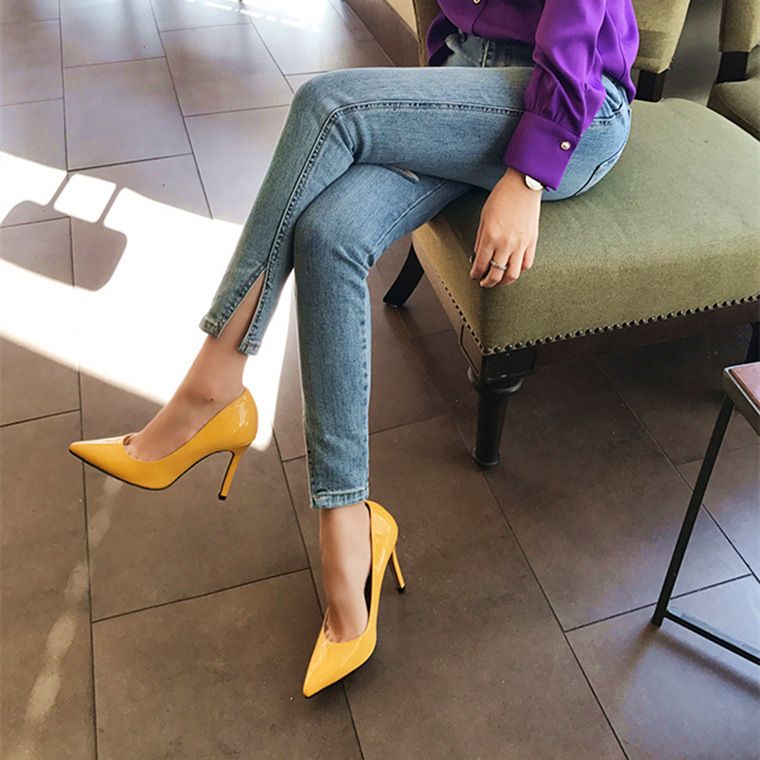 office yellow heels