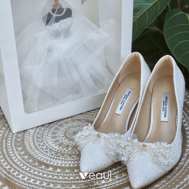 Glamorous Ivory Glitter Sequins Wedding 