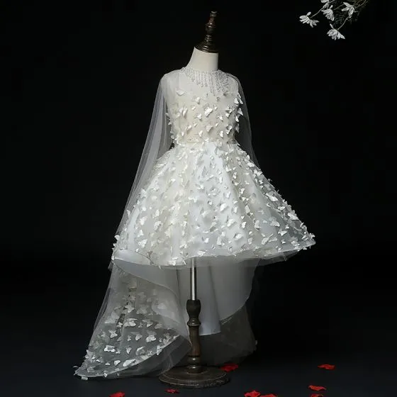Flower Fairy White See-through Flower Girl Dresses 2020 Ball Gown Scoop ...