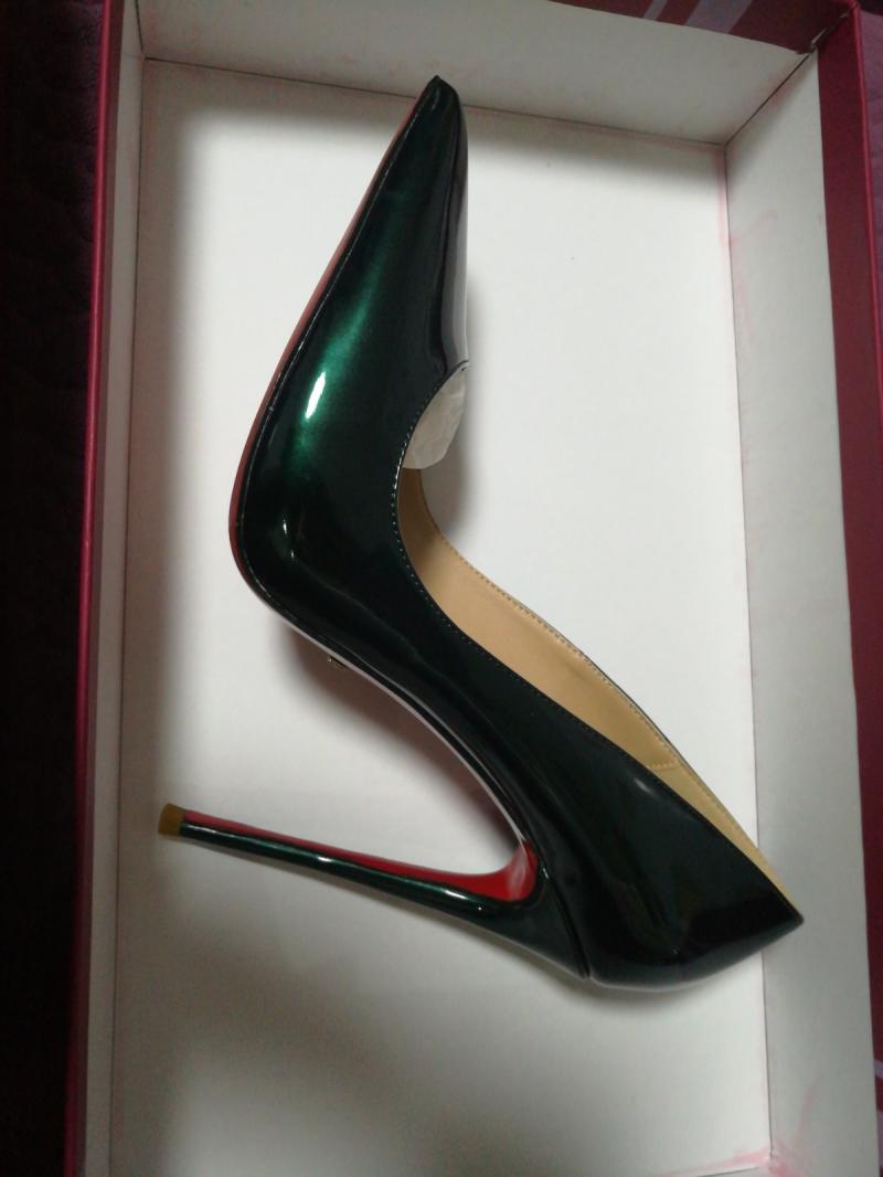 Chic / Beautiful Dark Green Evening Party Pumps 2019 Patent Leather 12 ...