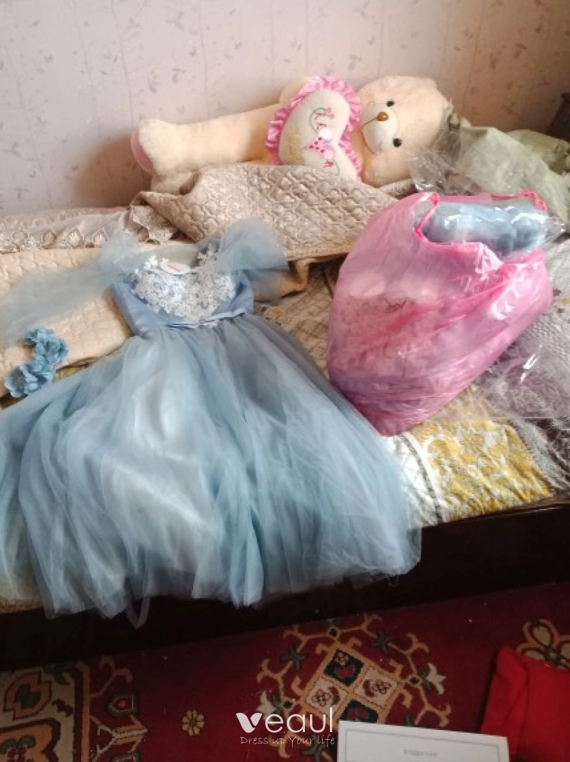 Edith Espejismo Vestido De Dama De Honor Hasta El Topillo Azul Cielo Tallas Grandes