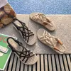 Romain Beige Plage Tresser Plate Chaussures Femmes 2020 Peep Toes / Bout Ouvert Plat Pantoufle & Tongs