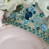 Scintillantes 2017 Bleu Roi Cristal Faux Diamant Métal Tiare Bijoux Mariage