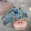 Scintillantes 2017 Bleu Roi Cristal Faux Diamant Métal Tiare Bijoux Mariage