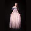 Scintillantes Dégradé De Couleur Rougissant Rose Robe De Soirée 2019 Princesse De l'épaule Glitter Paillettes Manches Courtes Dos Nu Longue Robe De Ceremonie