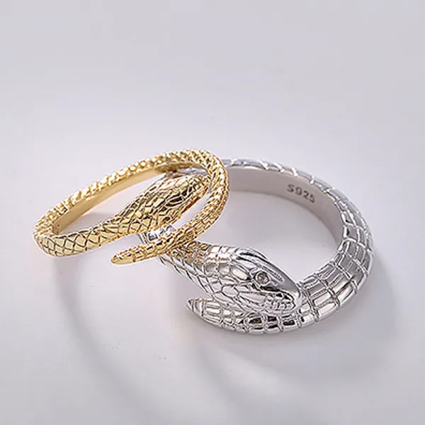 Silver Handmade  Snake Couple Rings Sterling Silver Dating Holiday Amazing / Unique Rings 2019 Accessories