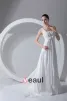 Square Neck Pleated Beading Floor Length Taffeta Empire Wedding Dress
