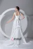 Square Neck Pleated Beading Floor Length Taffeta Empire Wedding Dress