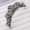 Vintage / Retro Baroque Black Tiara 2018 Metal Crystal Rhinestone Accessories