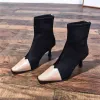 Vintage / Retro Black Casual Womens Boots 2020 Leather 7 cm Stiletto Heels Pointed Toe Boots