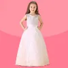 Weiß-blumenmädchenkleid Rock Prinzessin Kleid Kommunionkleider